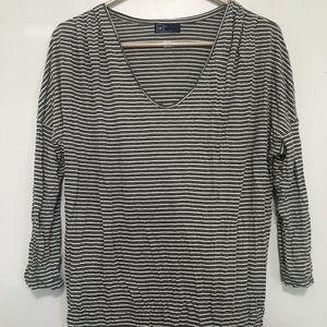 Womens 3/4 Sleeve Striped Loose  Tunic Shirt
